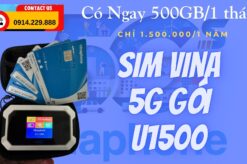 Sim Vina gói U1500: Trả một lần - vi vu cả năm